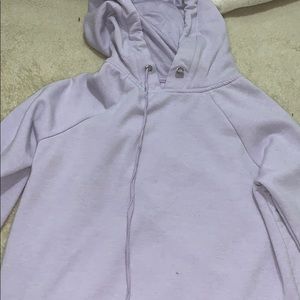 Lavender sweatshirt with mesh on sleeves